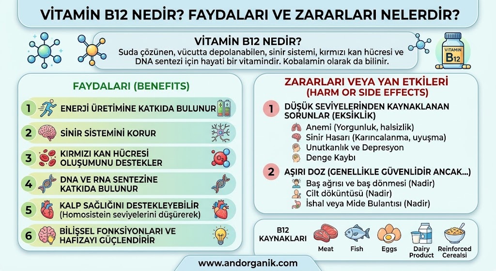 Vitamin B12 nedir, faydaları ve zararları nelerdir?