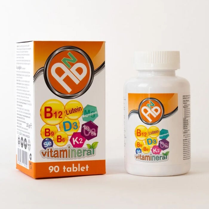 AND Vitamin mineral magnezyum 5li formu D3-K2-B12 folik asit selenyum lutein kompleks