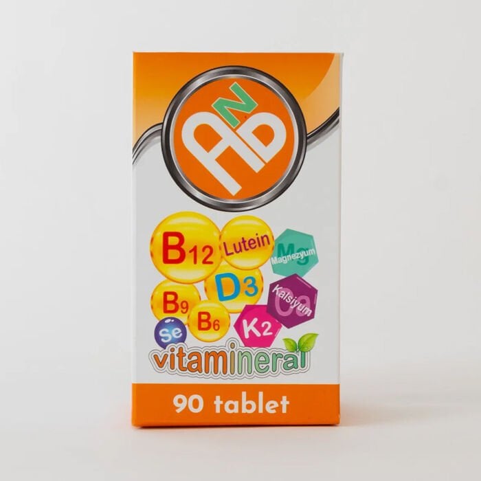 AND Vitamin mineral magnezyum 5li formu D3-K2-B12 folik asit selenyum lutein kompleks